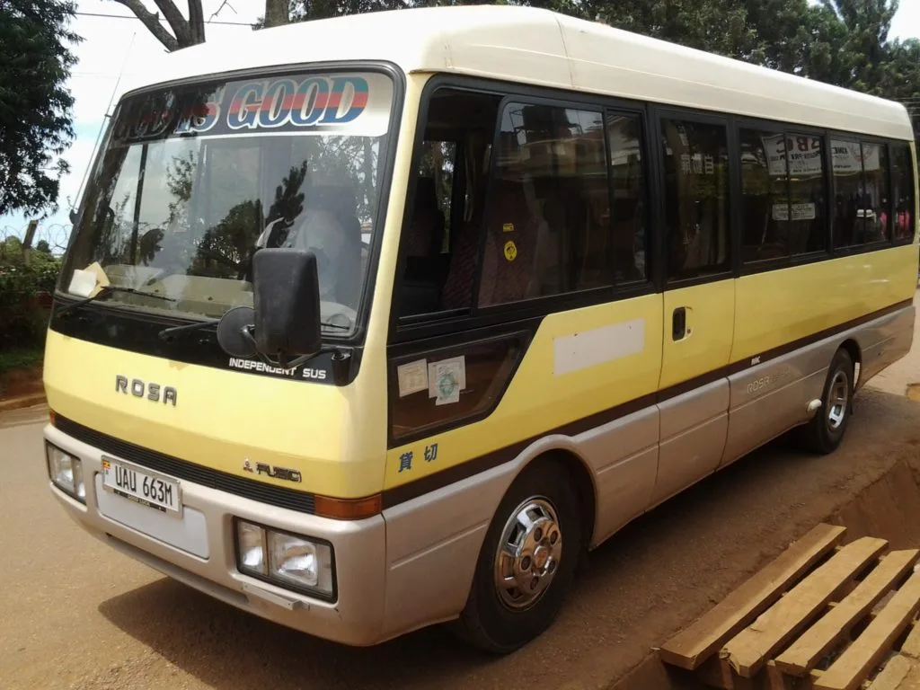 Toyota Coster car rental in Entebbe