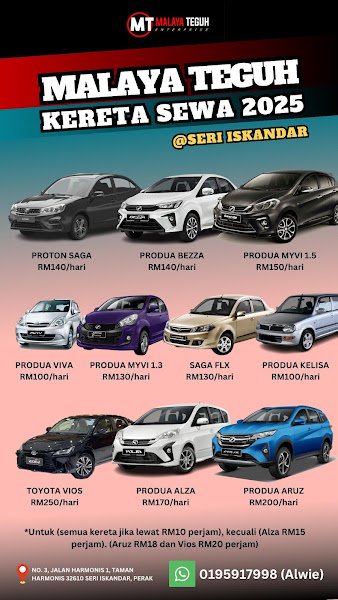 Malaya Teguh Car Rental rental in Seri Iskandar