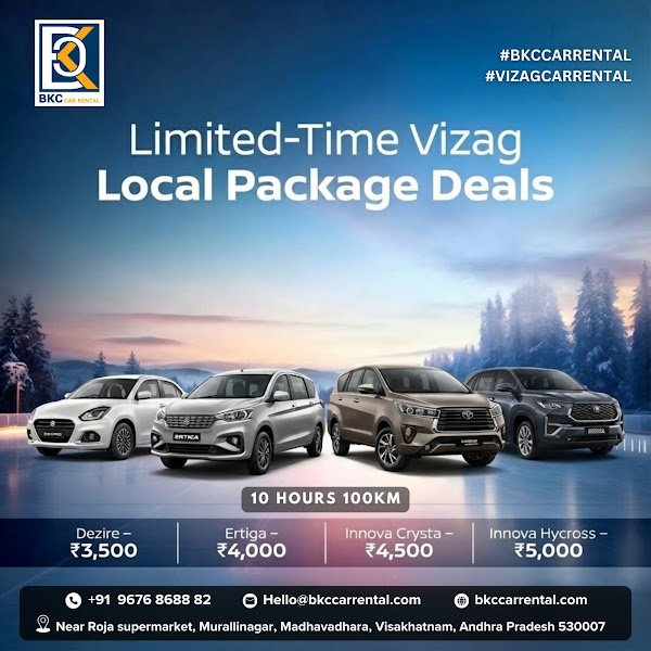 BKC Car Rental | Outstation | Local | Self Drive rental in Visakhapatnam