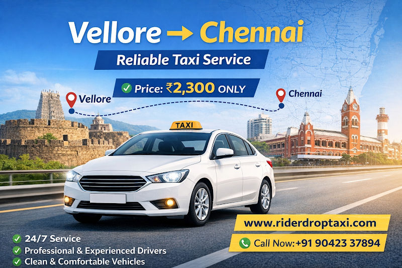 Rider Drop Taxi rental in Vellore